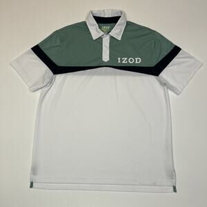 Izod Performance Xtreme Function Cool FX Golf Polo Men’s Large Green White Blue